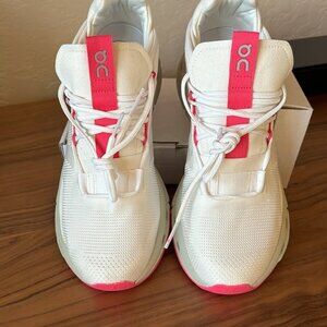 On Women's Cloudnova “Barbie” Sneakers Undyed White Pink Carnation